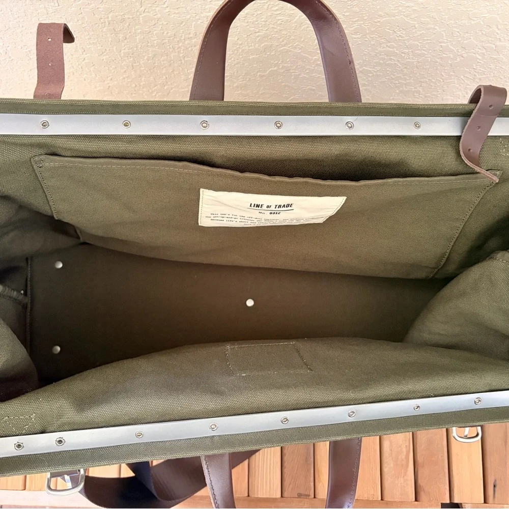 Line of Trade Canvas Weekender Duffle Retro Bag Olive Green